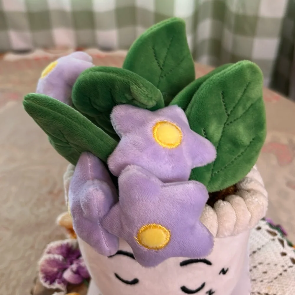 Plush Faux Wishbone Flower Happy Plant Weighted Bottom Ultra Soft Whimsical NEW